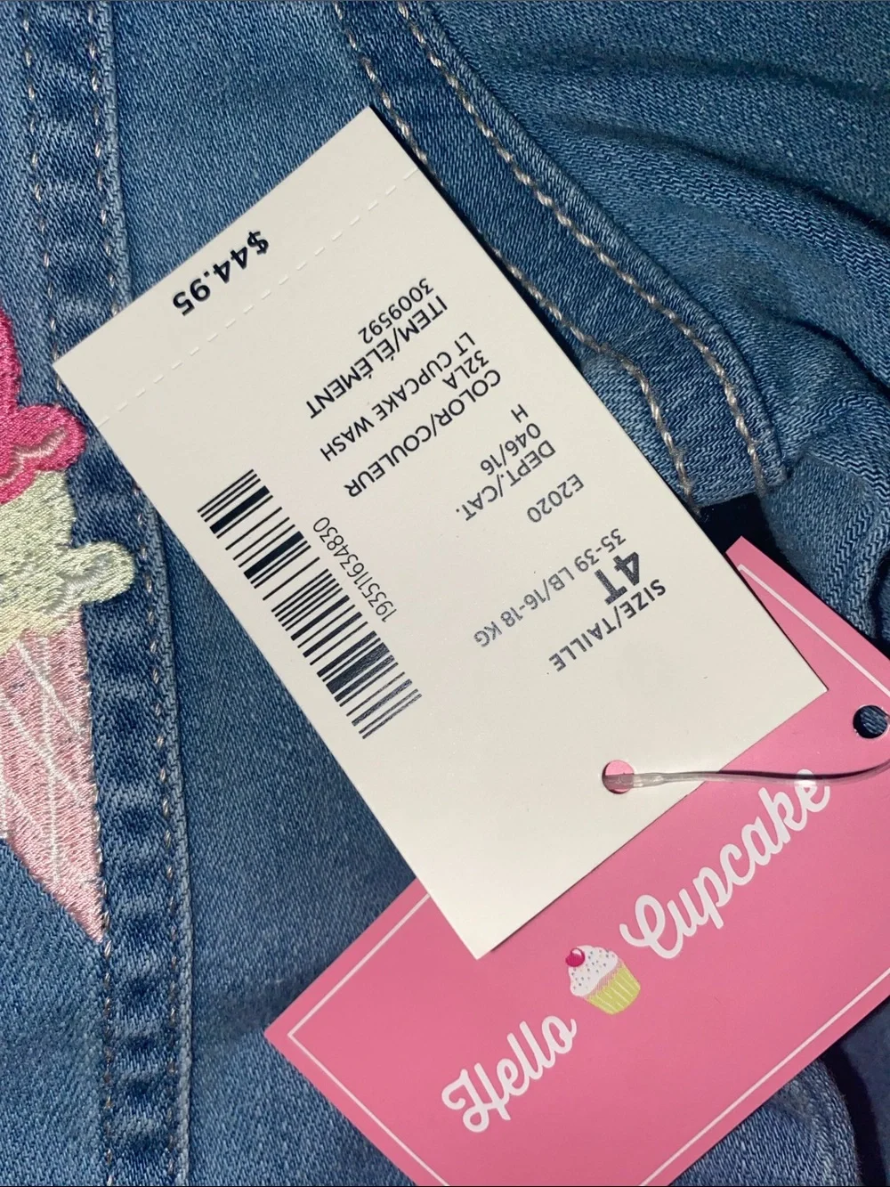 Gymboree Girls Ice Cream/Cupcake Denim Jacket Sz 4T NEW